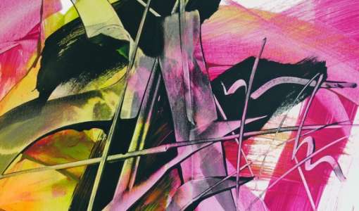 Farbspuren und Bewegung - Acryl abstrakt