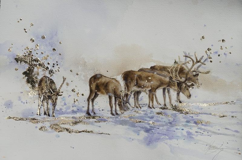 Blattgold trifft Aquarell